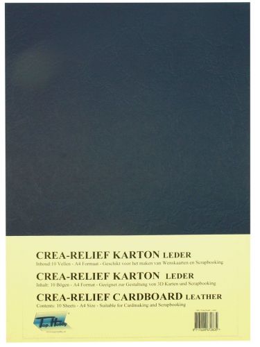 Cuir - Crea-Papier Texturé - Carton Paquet - A4 - Bleu Foncé