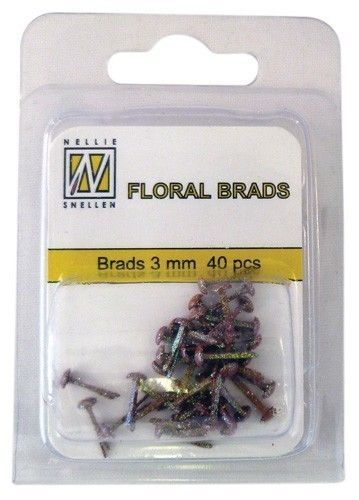 Floral Brads Glitter - Zwart/Groen - 40 stuks