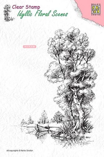 Tampon Transparente - Idyllic Floral Scenes - Tree with Boat
